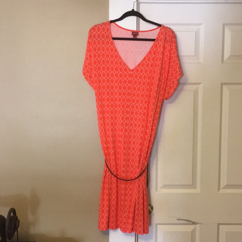 Orange Short Sleeve Dress